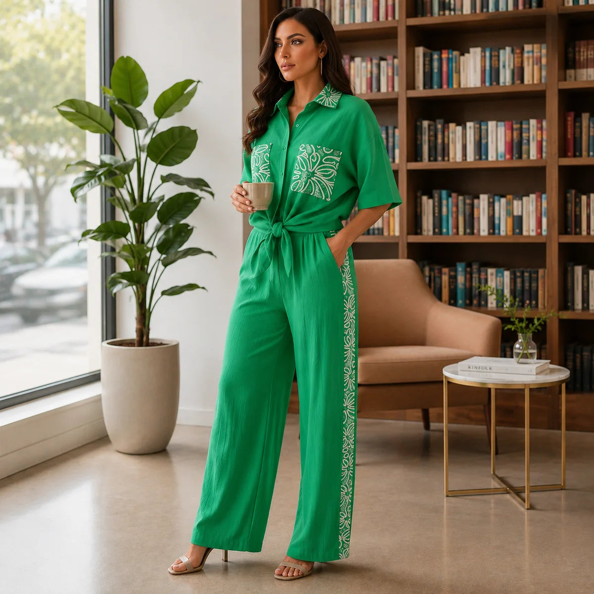 Conjunto de Estilo Plissado