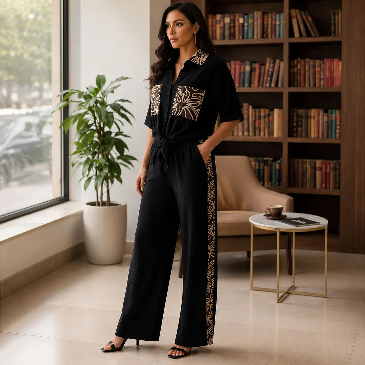 Conjunto de Estilo Plissado