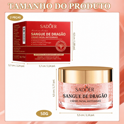 Creme Facial Antissinais Sangue de Dragão SADOER 2x1